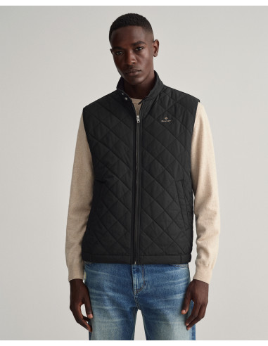 D1. QUILTED WINDCHEATER VEST BLACK