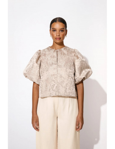 Cleo blouse Macadamia Metallic