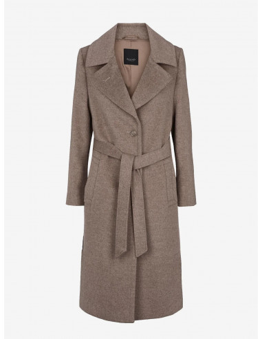 Cashmere Coat W - Clareta Belt Long Light Camel